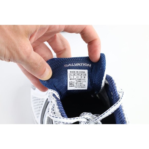NOS Vtg Adidas Salvation 2 Gym Jogging Running Shoes White Blue Mens Size 9.5